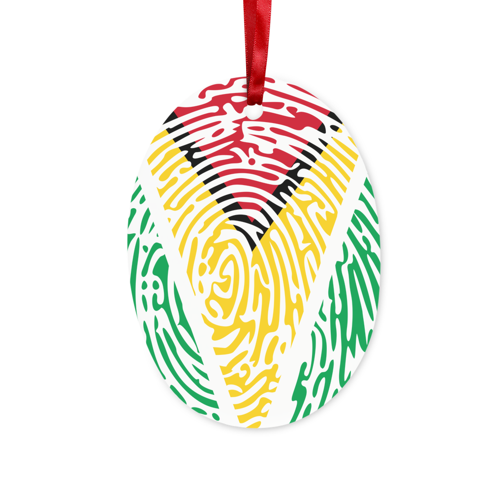 Guyana-Fingerprint Ceramic Hanging Ornament