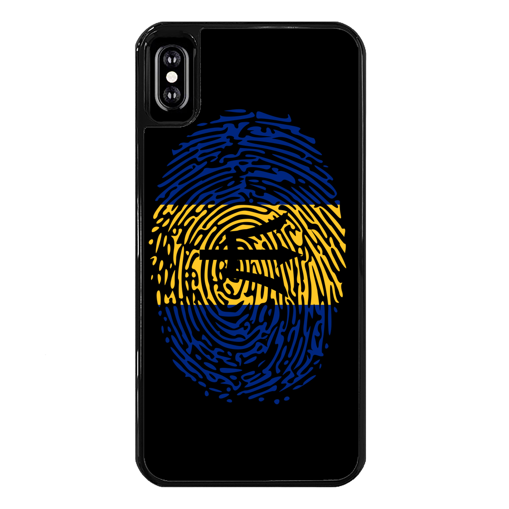 Barbados-Fingerprint Back Printed Black Hard Phone Case