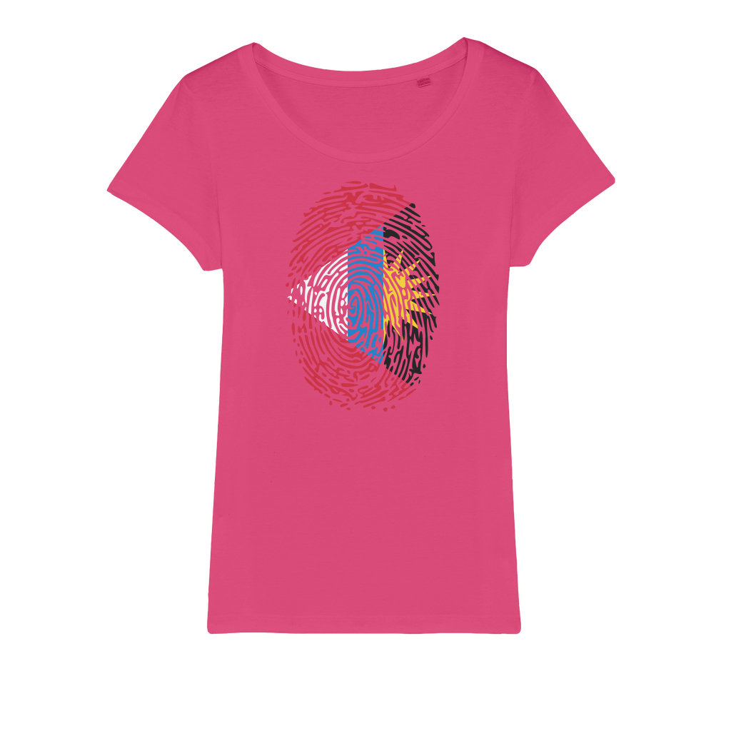 Antigua and Barbuda-Fingerprint Organic Jersey Womens T-Shirt