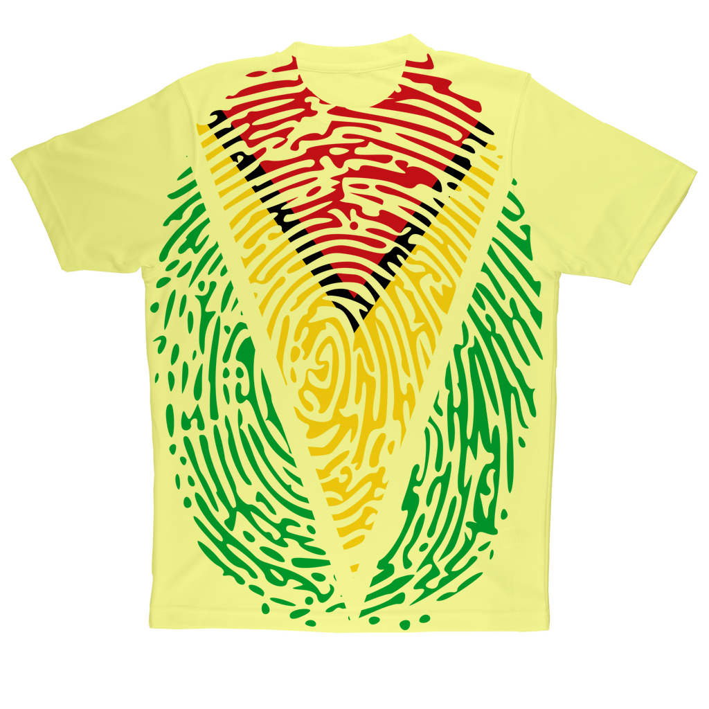 Guyana-Fingerprint Sublimation Performance Adult T-Shirt