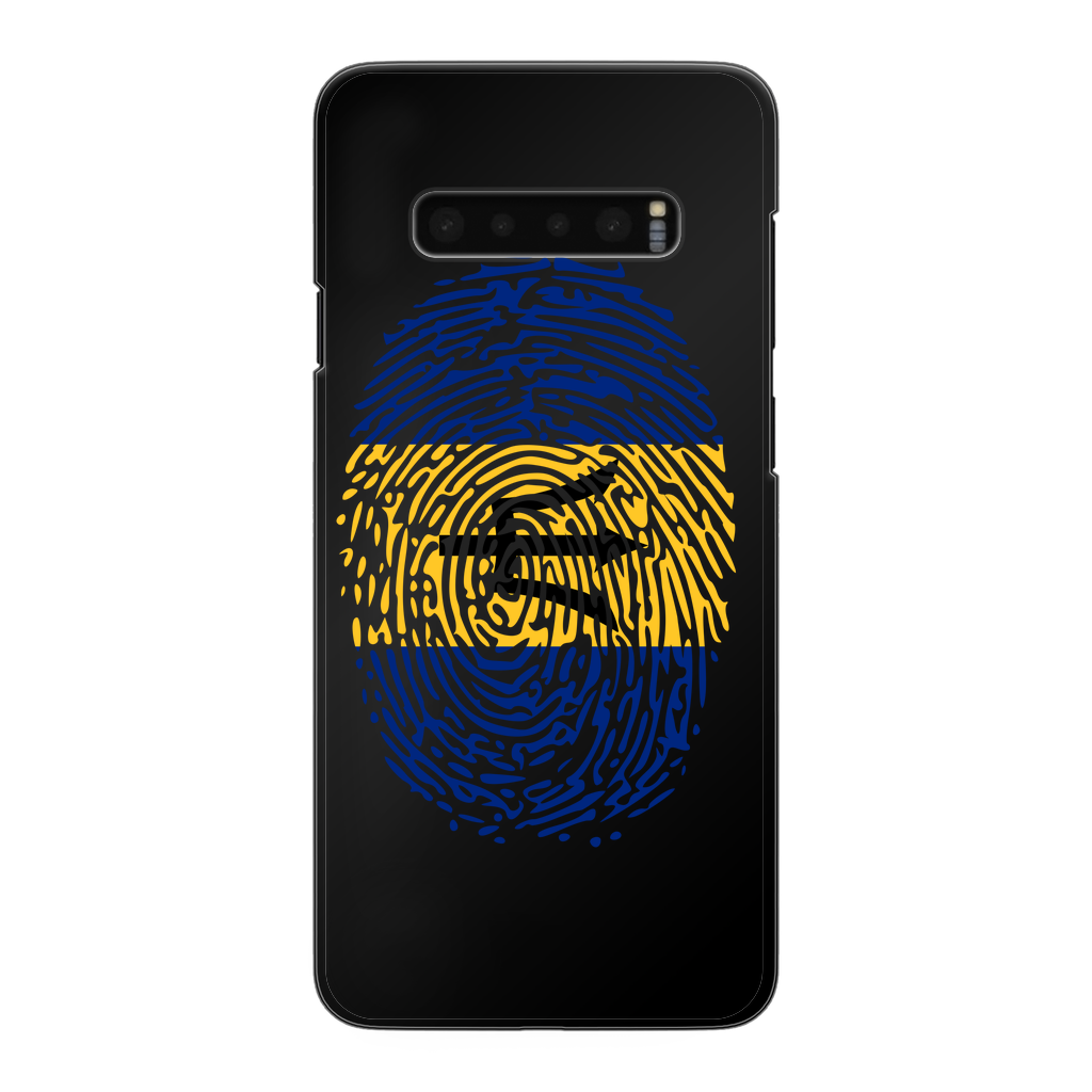 Barbados-Fingerprint Back Printed Black Hard Phone Case