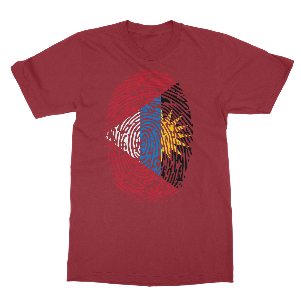 Antigua and Barbuda-Fingerprint Classic Heavy Cotton Adult T-Shirt