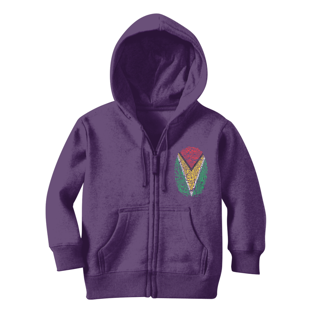 Guyana-Fingerprint Classic Kids Zip Hoodie