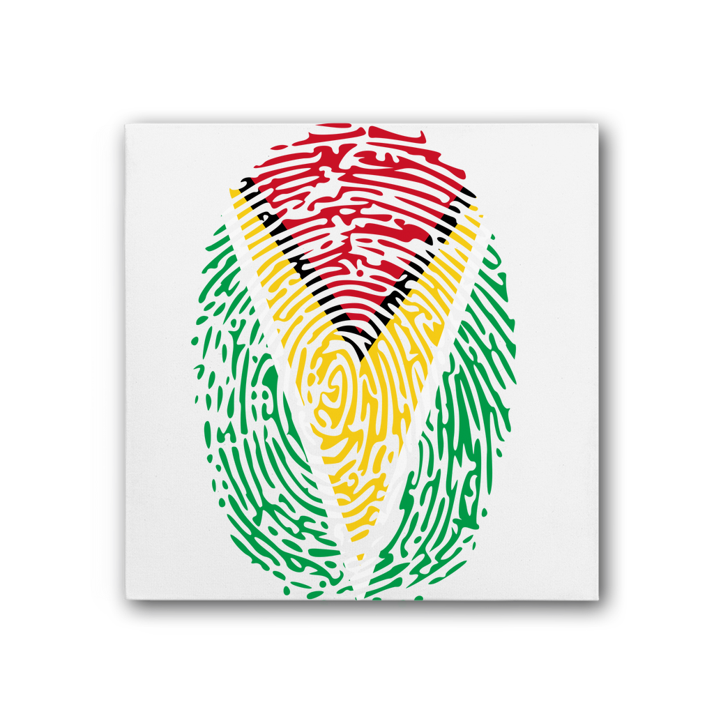 Guyana-Fingerprint Premium Stretched Canvas