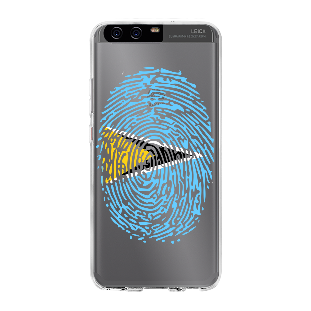 Saint Lucia Fingerprint Back Printed Transparent Hard Phone Case