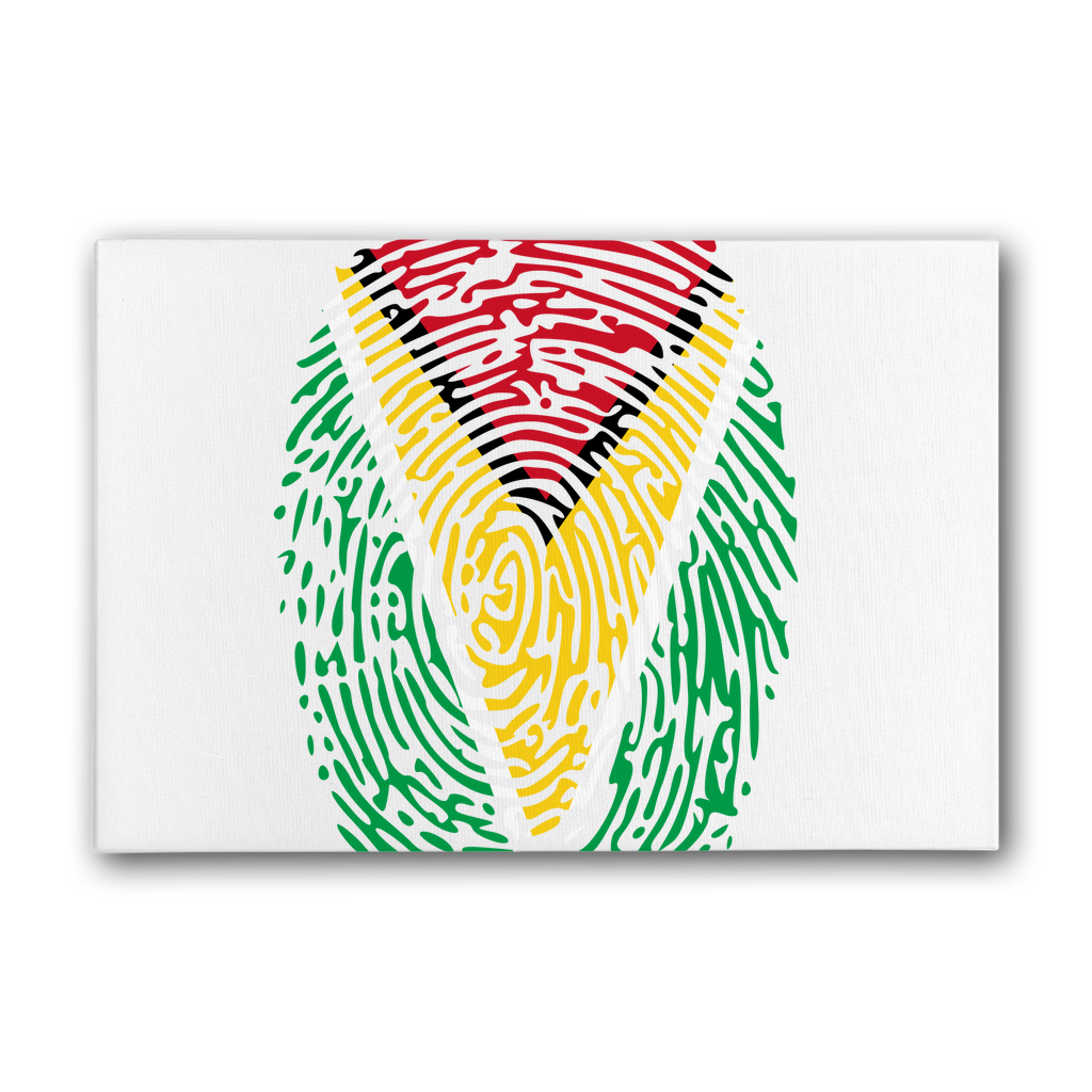 Guyana-Fingerprint Premium Stretched Canvas