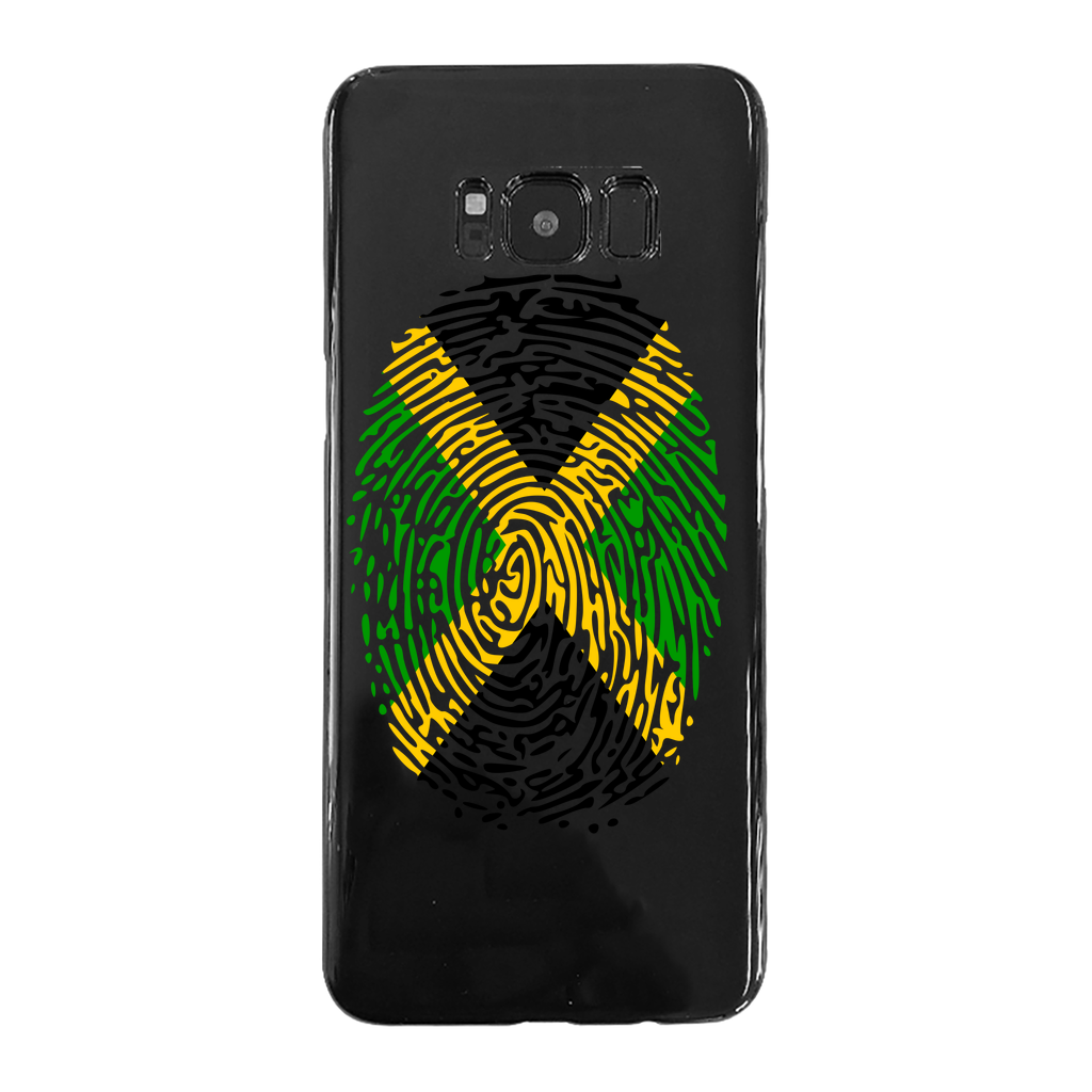 Jamaica-Fingerprint Back Printed Black Soft Phone Case