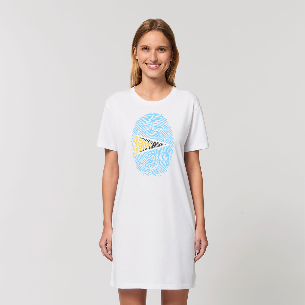 Saint Lucia Fingerprint Organic T-Shirt Dress
