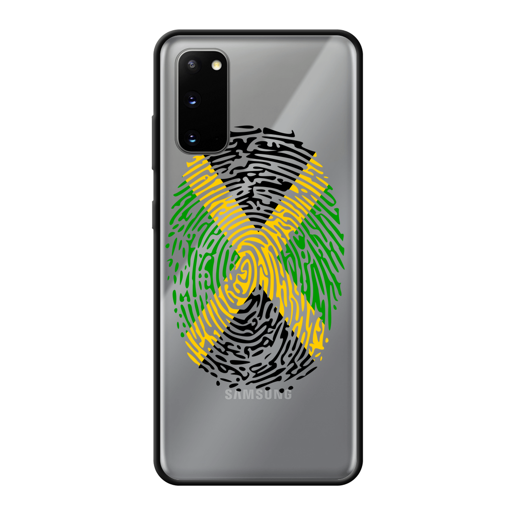 Jamaica-Fingerprint Back Printed Black Soft Phone Case