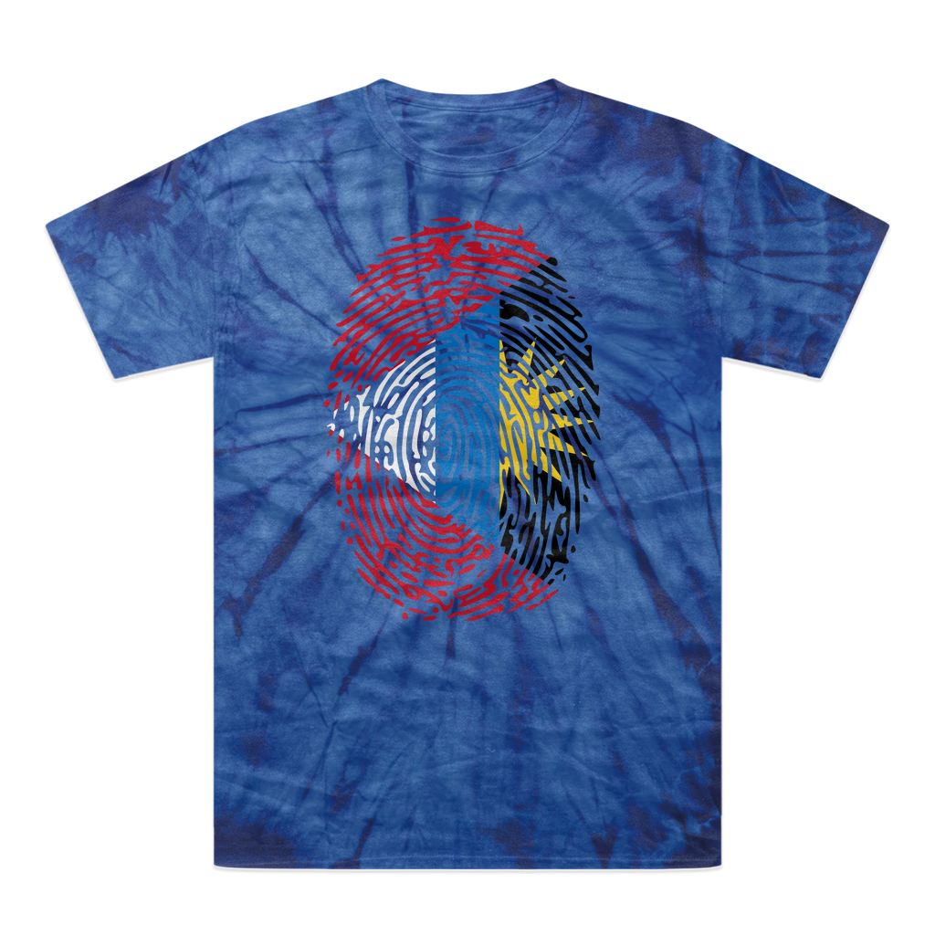 Antigua and Barbuda-Fingerprint Tonal Spider Tie-Dye T-Shirt