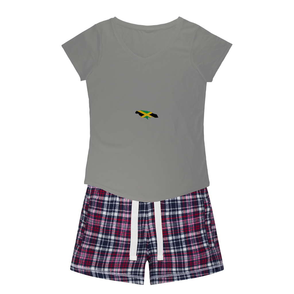 Jamaica Women's Sleepy Tee and Flannel Short