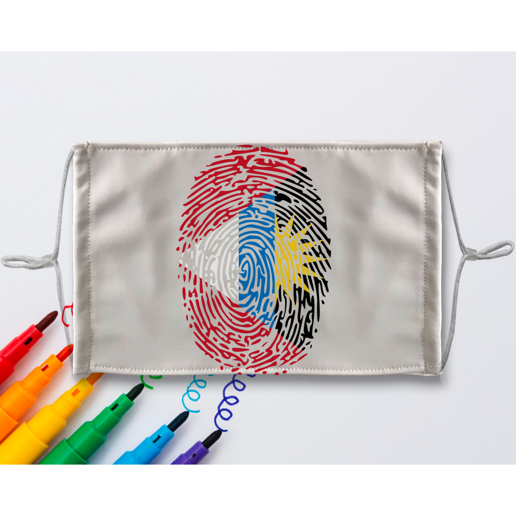 Antigua and Barbuda-Fingerprint Sublimation Colouring Face Mask