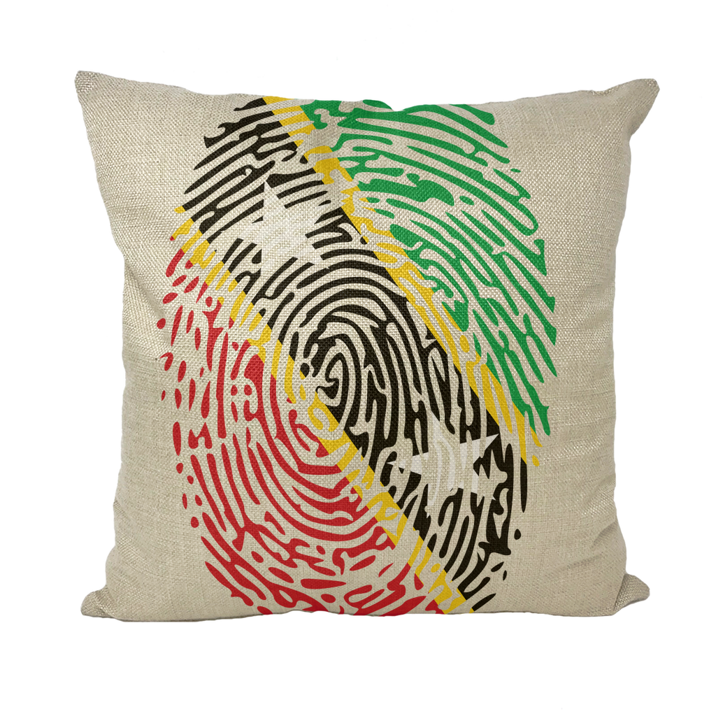 Saint Kitts and Nevis Fingerprint Throw Pillow with Insert