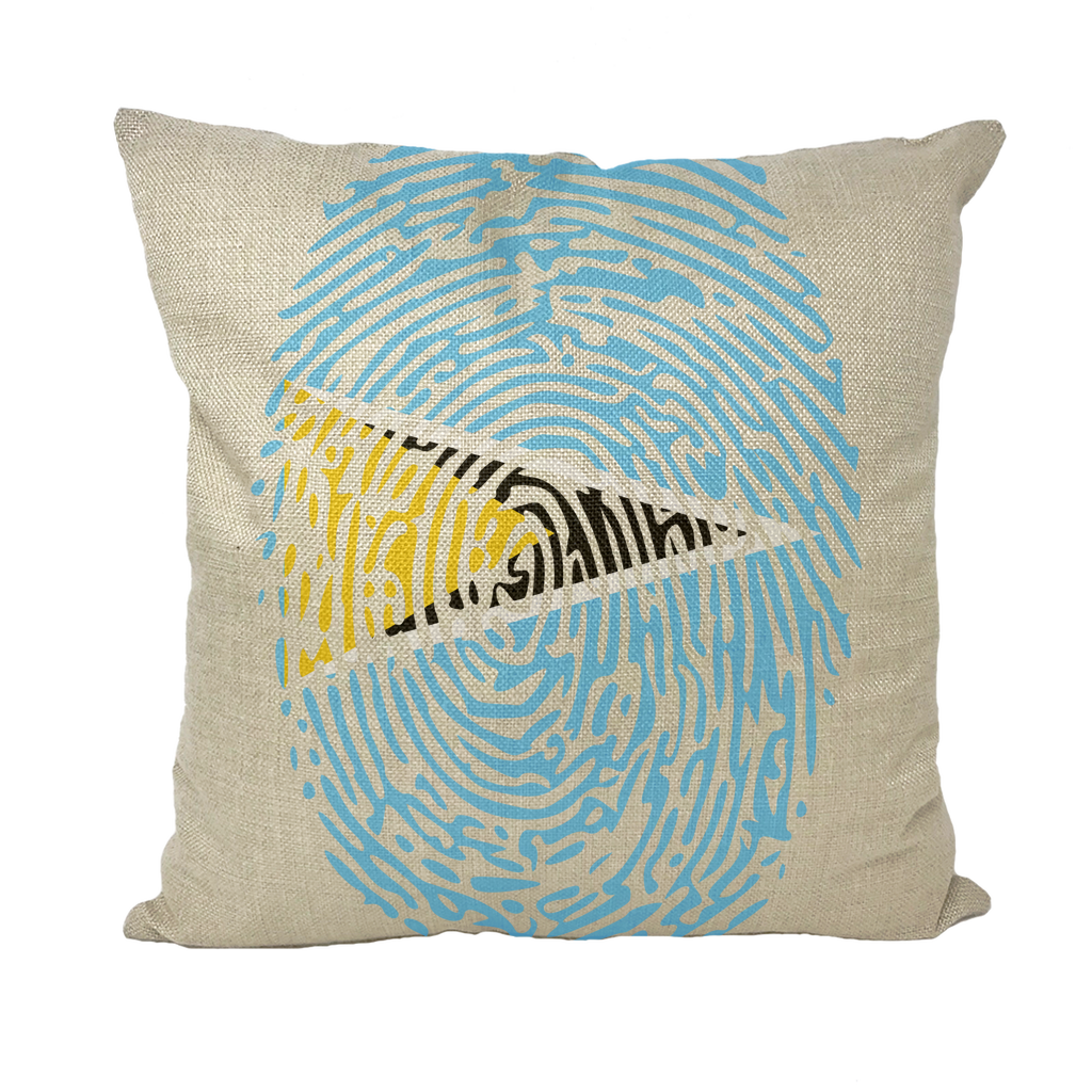 Saint Lucia Fingerprint Throw Pillow with Insert