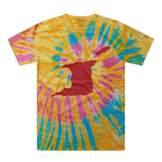 T-shirt tie-dye avec carte de Trini et Tobago