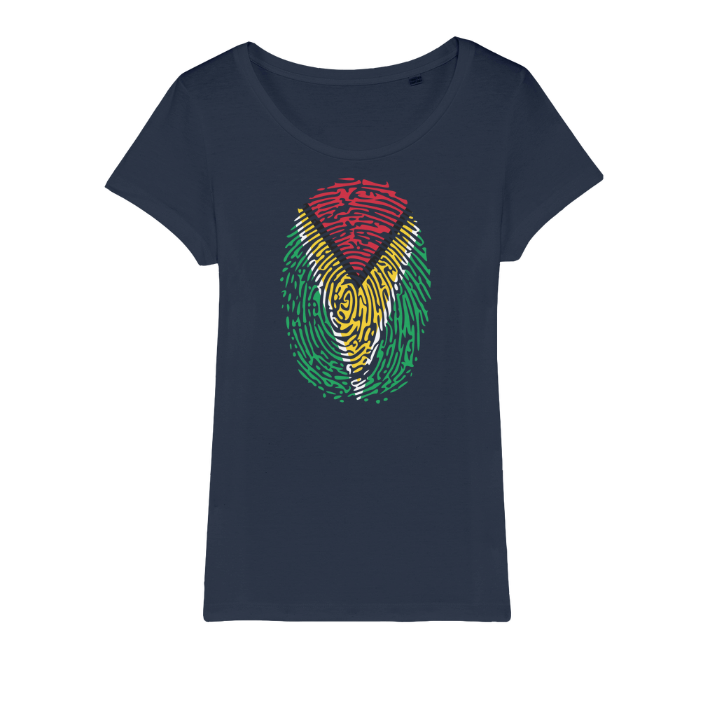 Guyana-Fingerprint Organic Jersey Womens T-Shirt