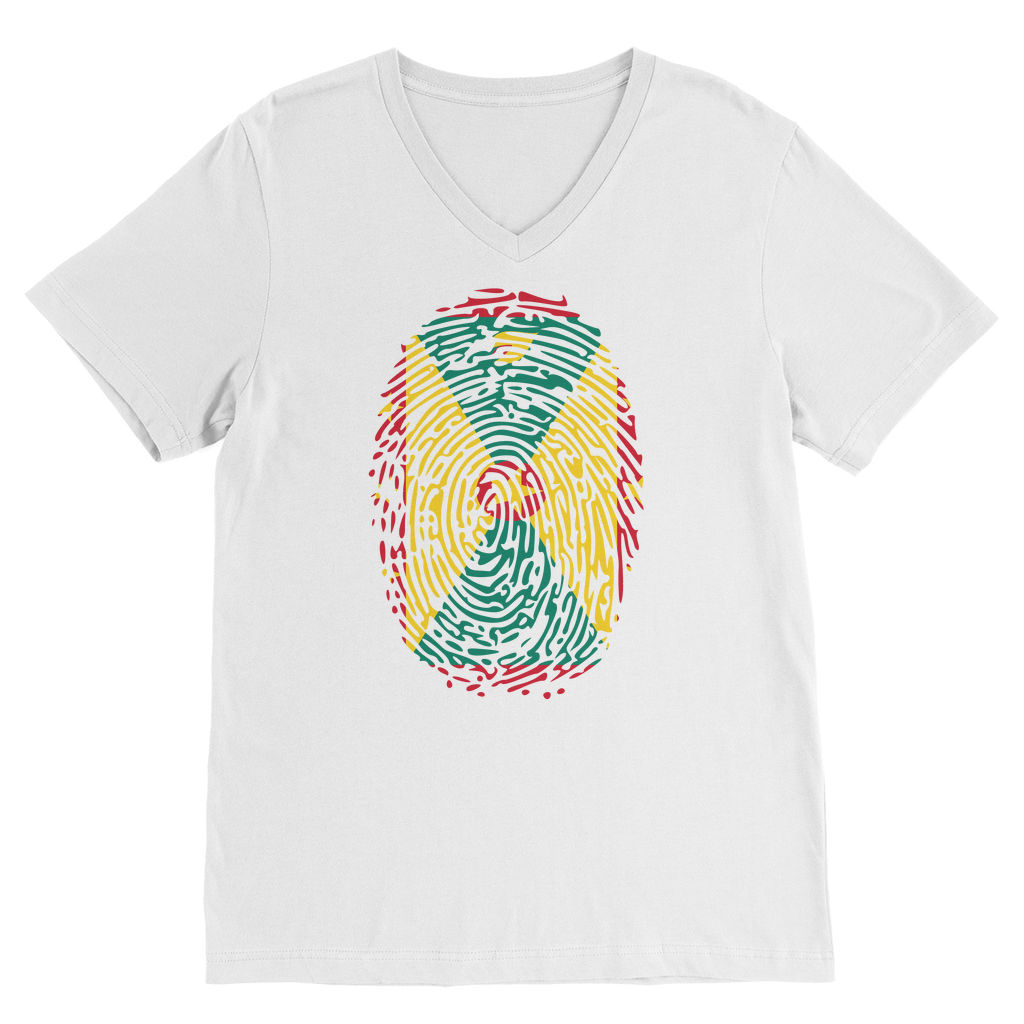 Grenada Fingerprint Classic V-Neck T-Shirt