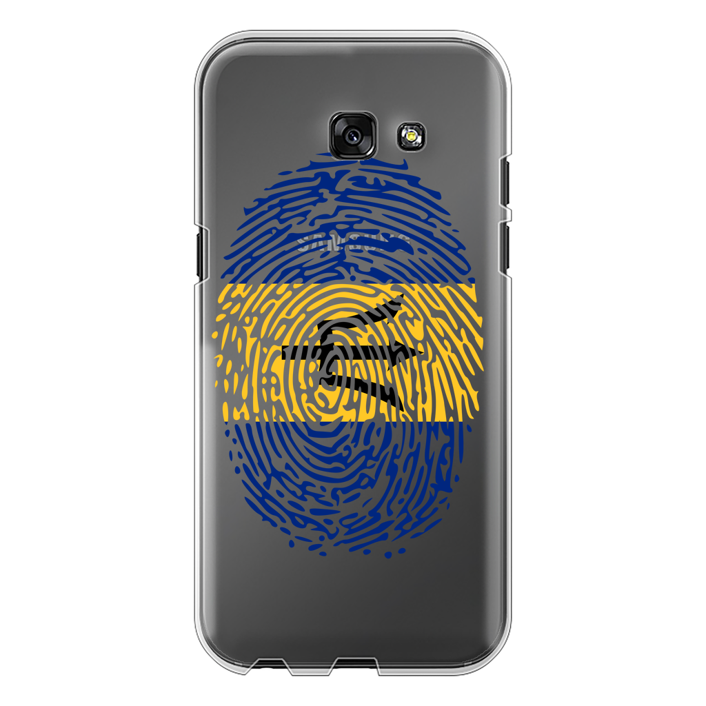 Barbados-Fingerprint Back Printed Transparent Hard Phone Case