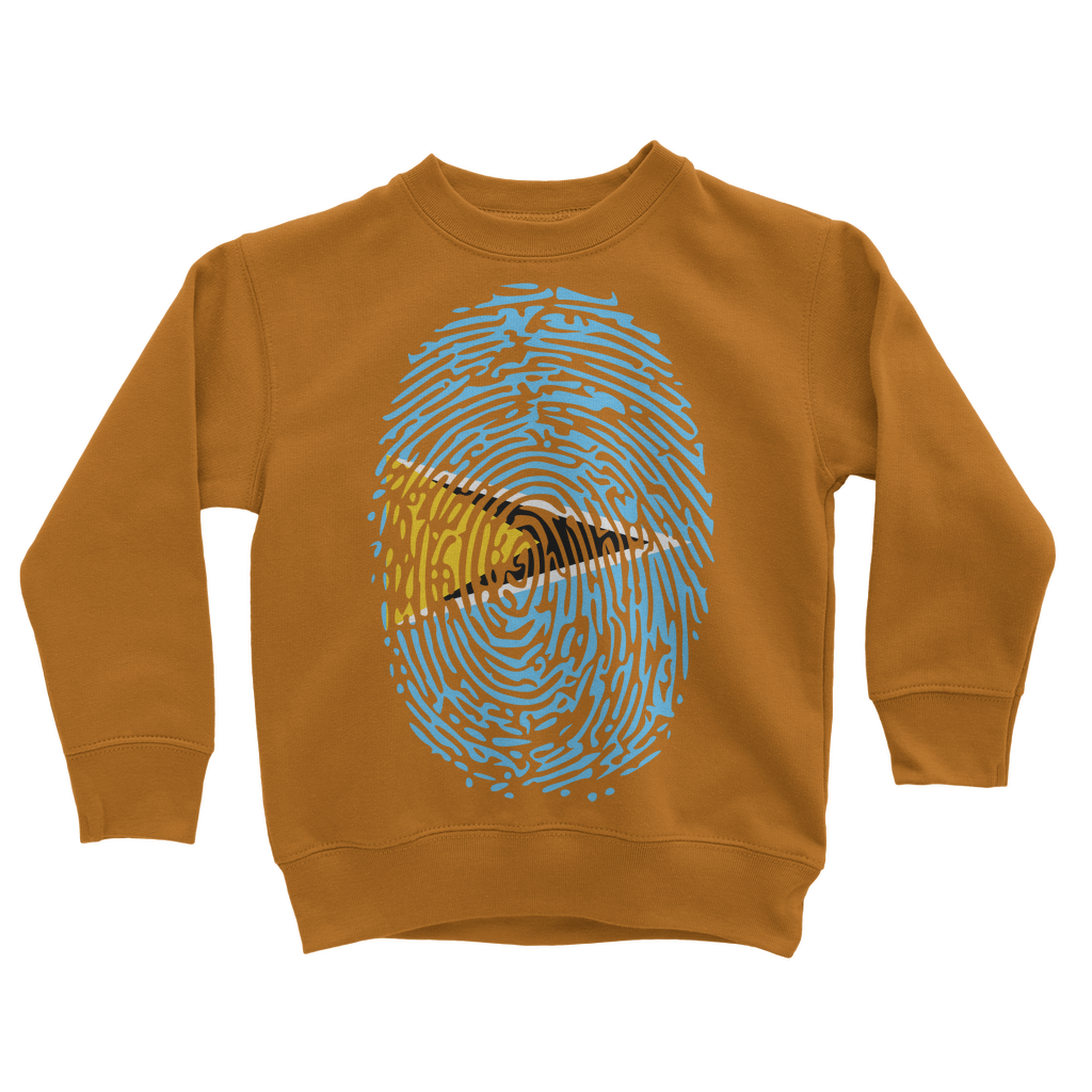 Saint Lucia Fingerprint Classic Kids Sweatshirt