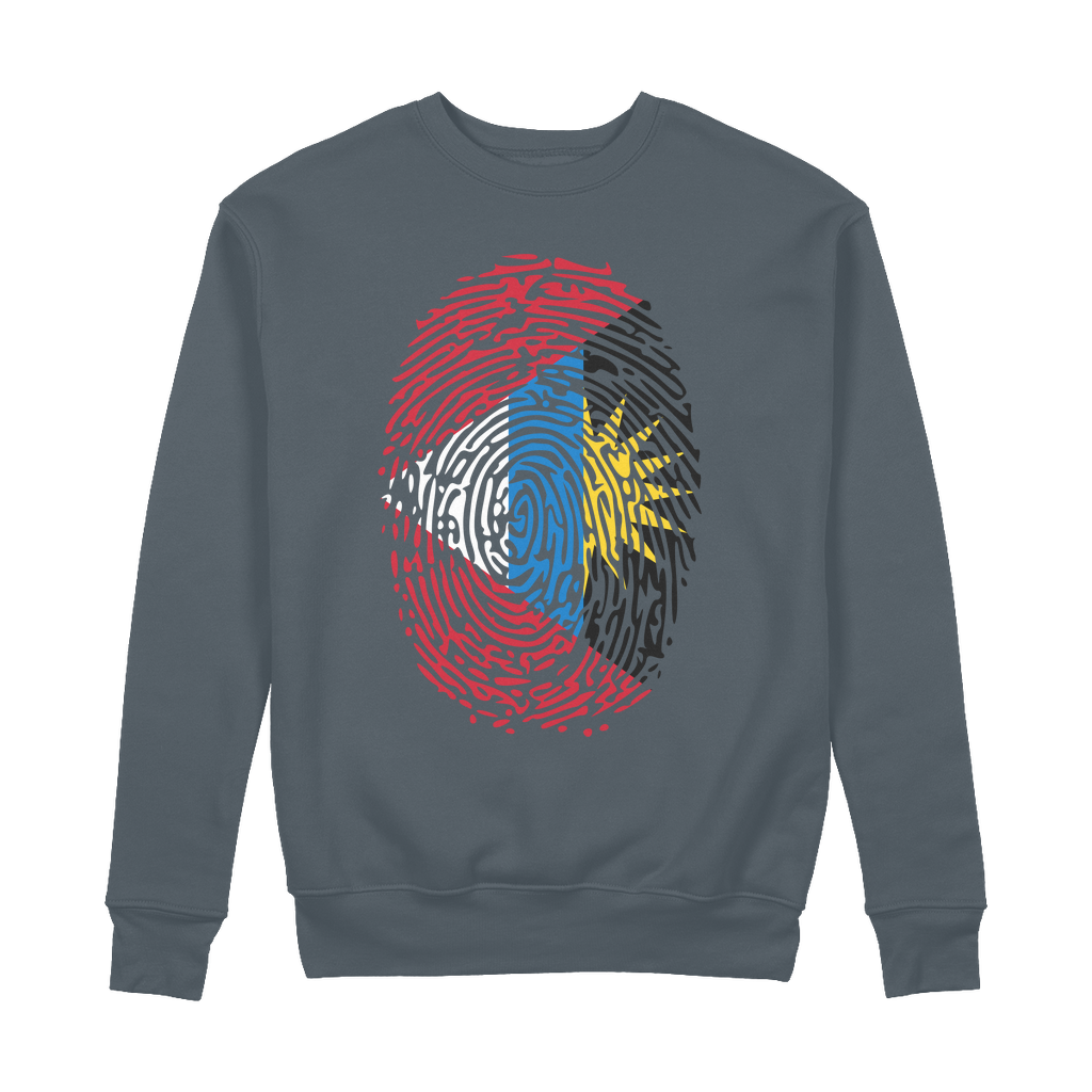 Antigua and Barbuda-Fingerprint 100% Organic Cotton Sweatshirt