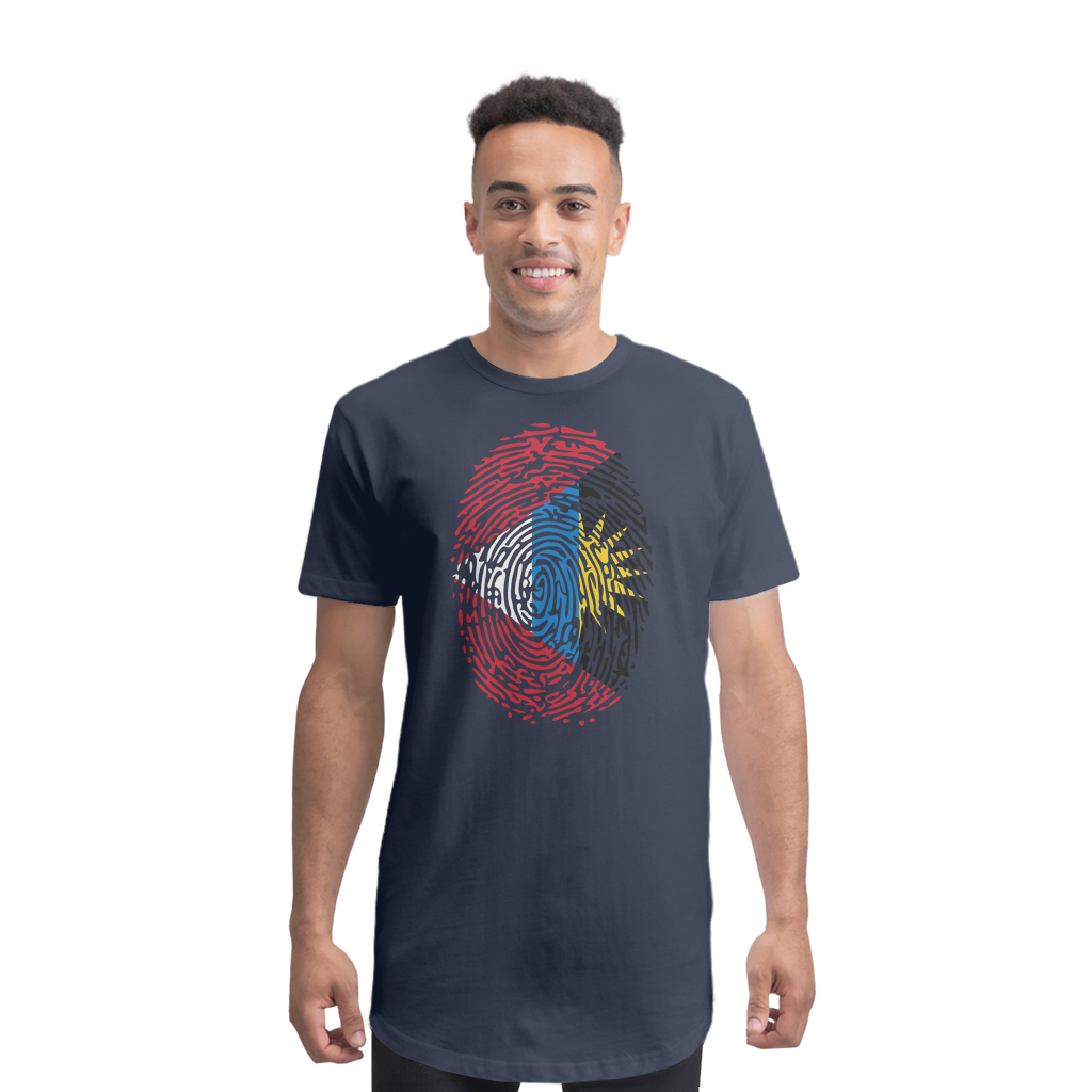 Antigua and Barbuda-Fingerprint Premium Long Body T-Shirt