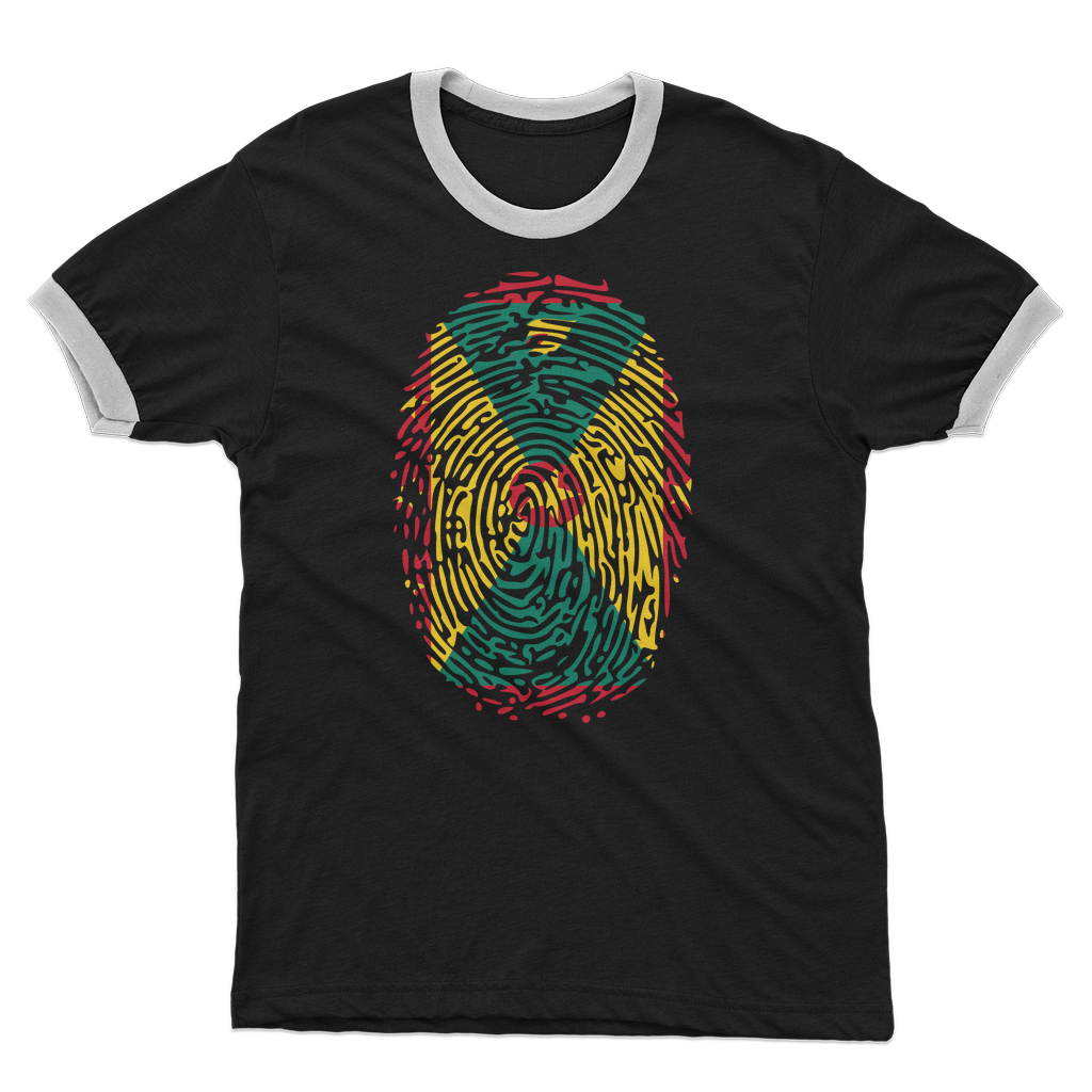 Grenada Fingerprint Adult Ringer T-Shirt