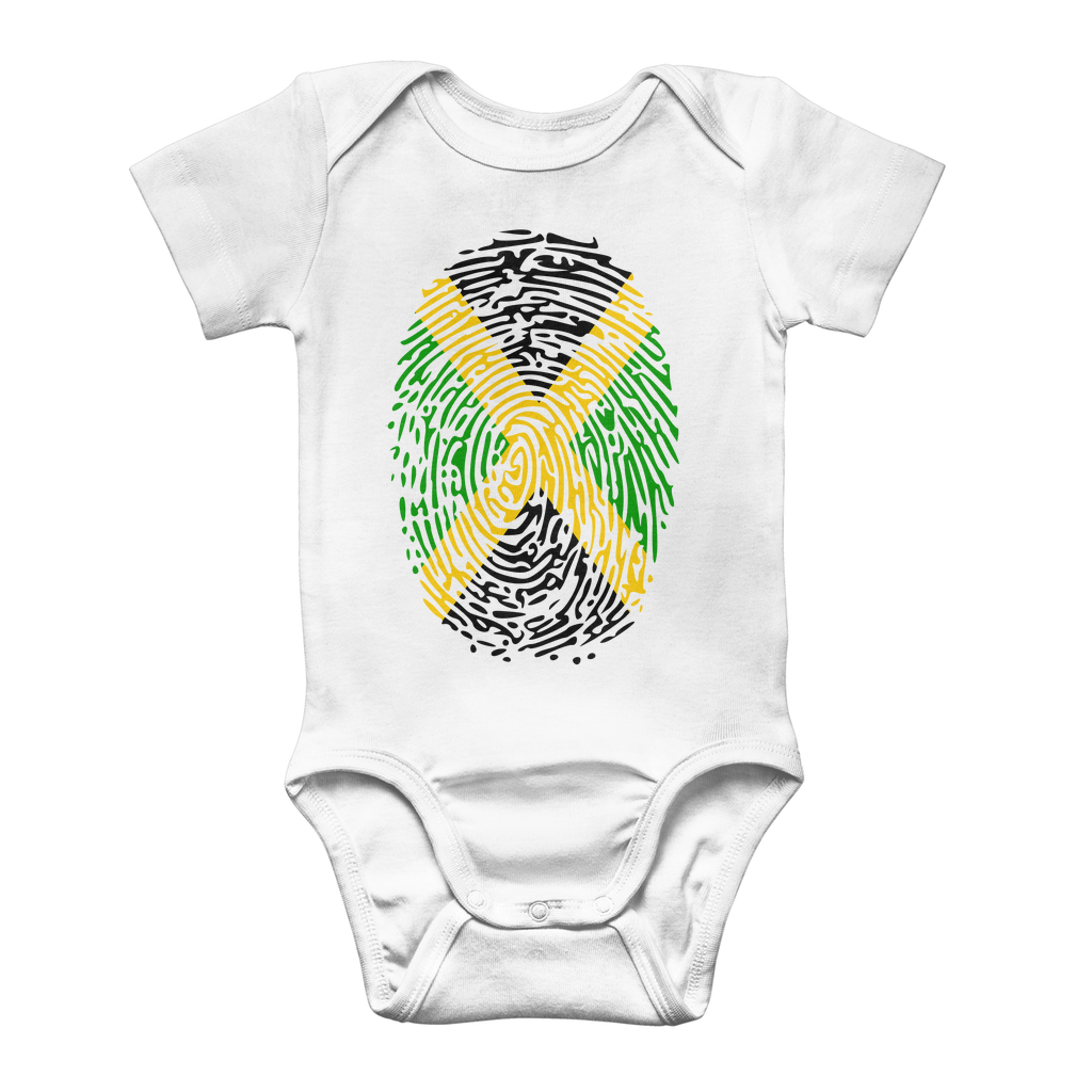 Jamaica-Fingerprint Classic Baby Onesie Bodysuit