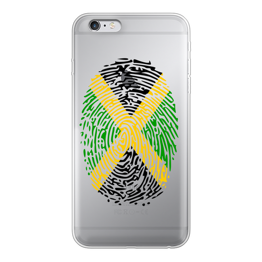 Jamaica-Fingerprint Back Printed Transparent Soft Phone Case