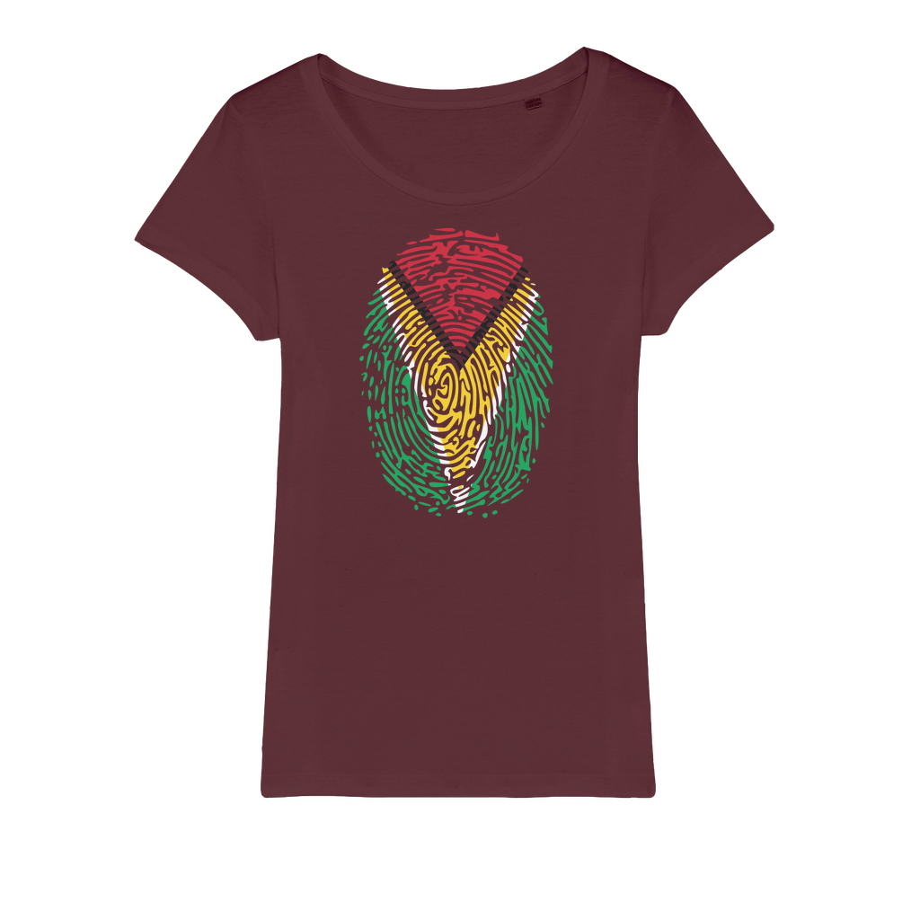 Guyana-Fingerprint Organic Jersey Womens T-Shirt