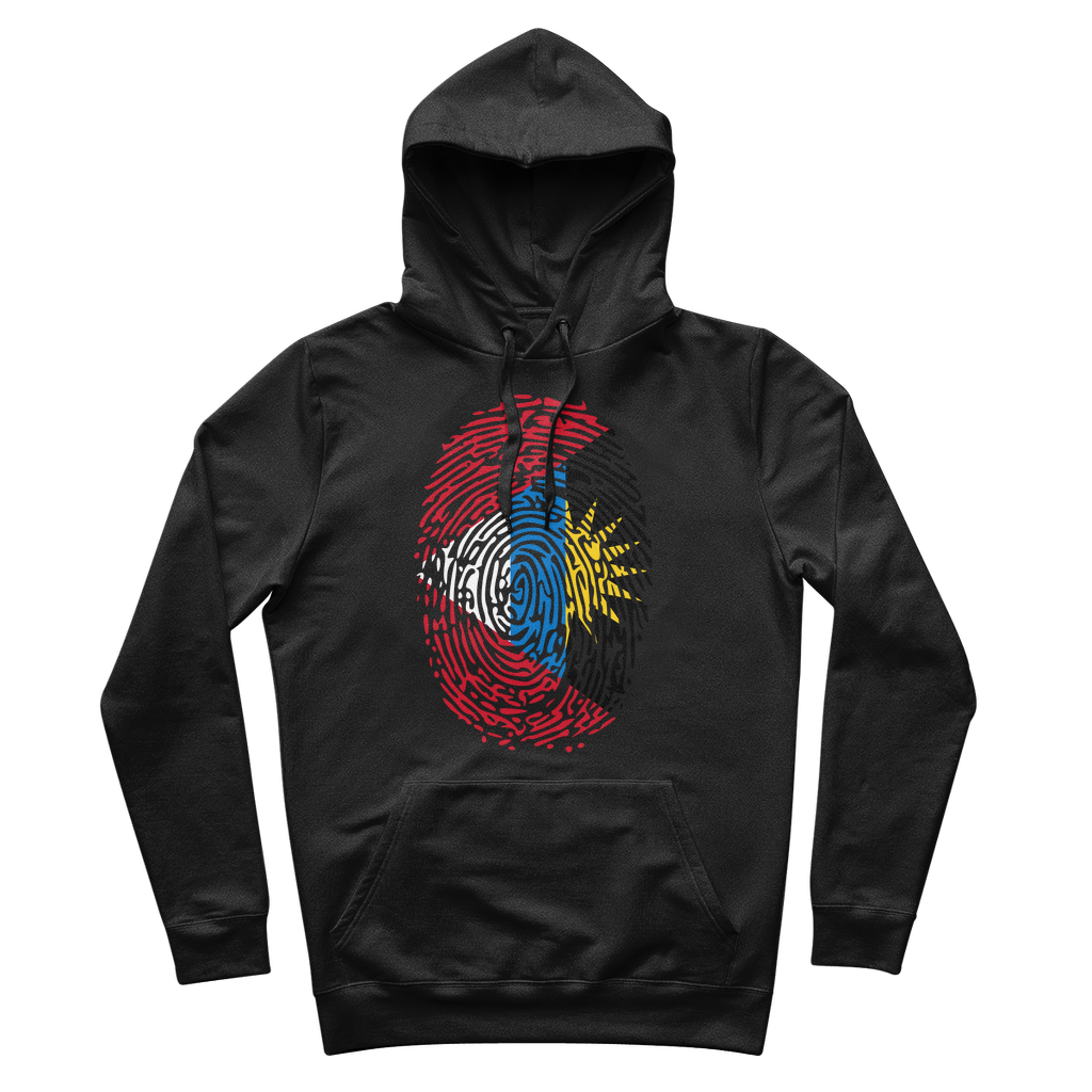 Antigua and Barbuda-Fingerprint 100% Organic Cotton Hoodie