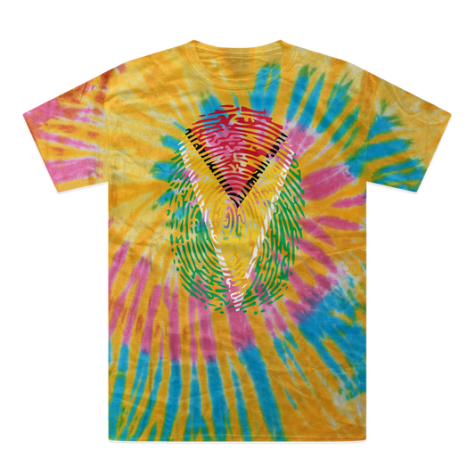 Guyana-Fingerprint Tie-Dye T-Shirt