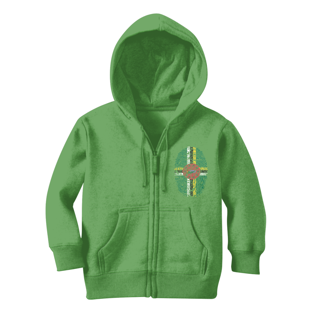 Dominica Fingerprint Classic Kids Zip Hoodie