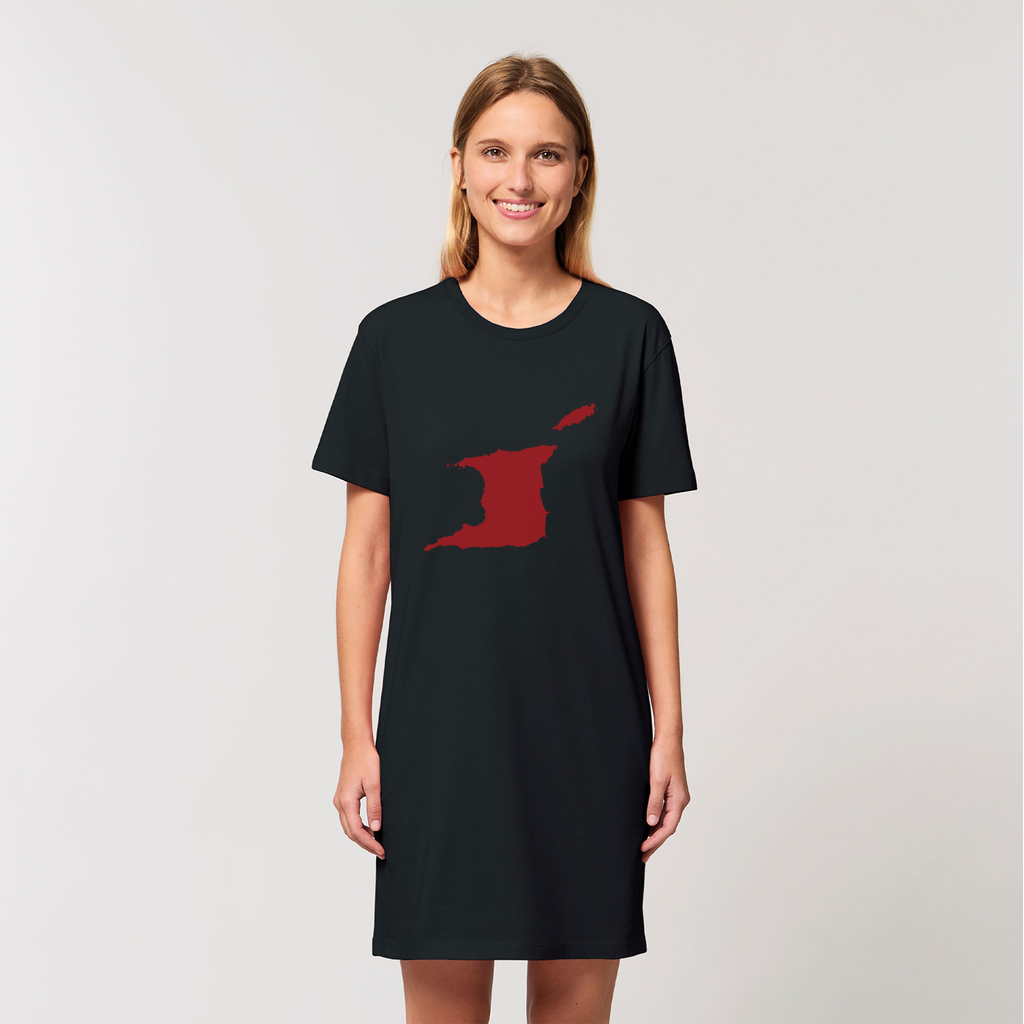 Trini and Tobago Map Organic T-Shirt Dress