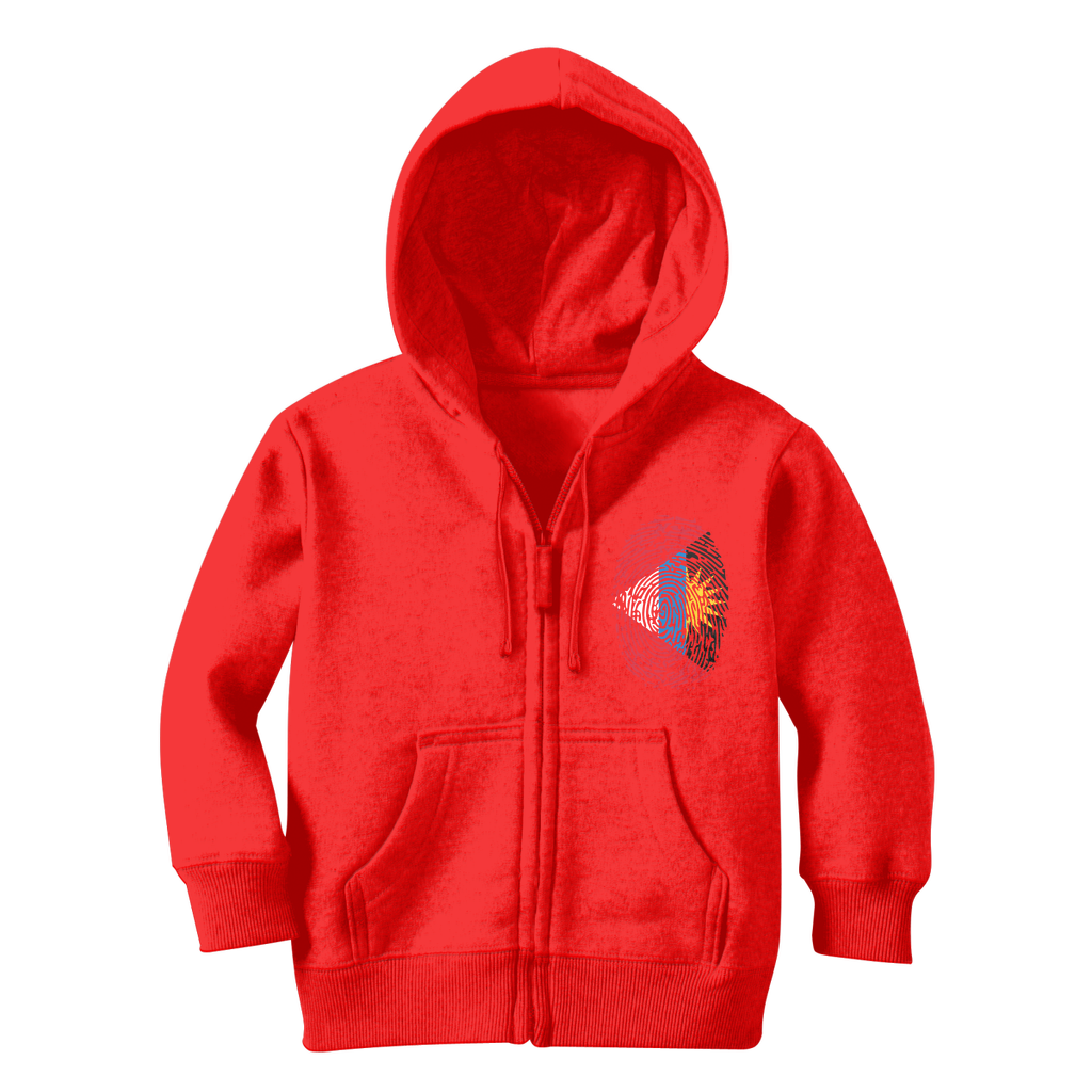 Antigua and Barbuda-Fingerprint Classic Kids Zip Hoodie