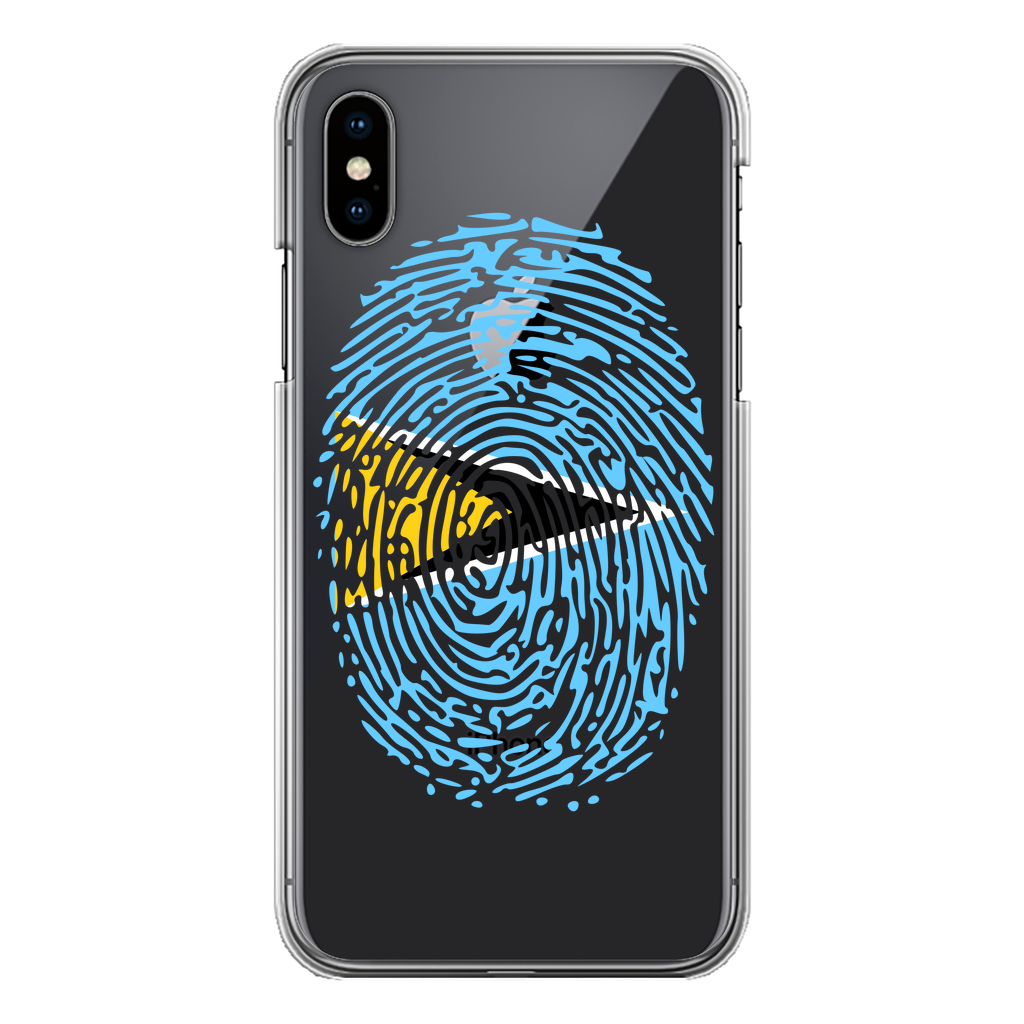 Saint Lucia Fingerprint Back Printed Transparent Hard Phone Case