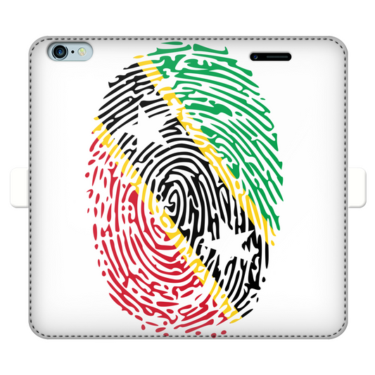 Saint Kitts and Nevis Fingerprint Fully Printed Wallet Cases