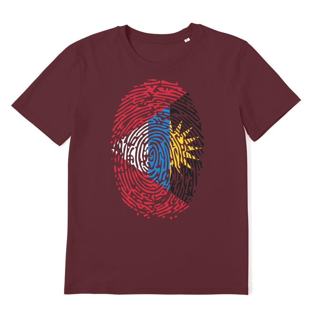 Antigua and Barbuda-Fingerprint Premium Organic Adult T-Shirt