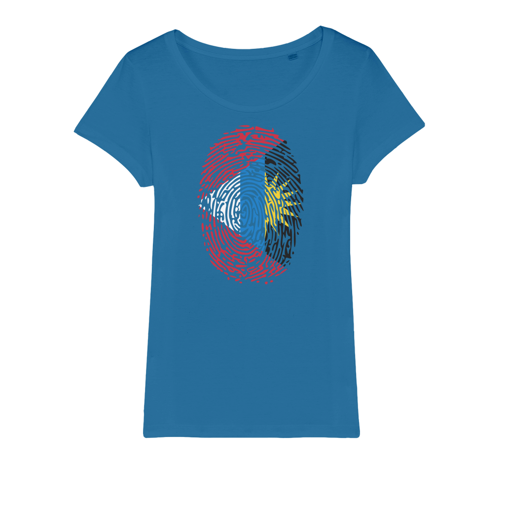 Antigua and Barbuda-Fingerprint Organic Jersey Womens T-Shirt