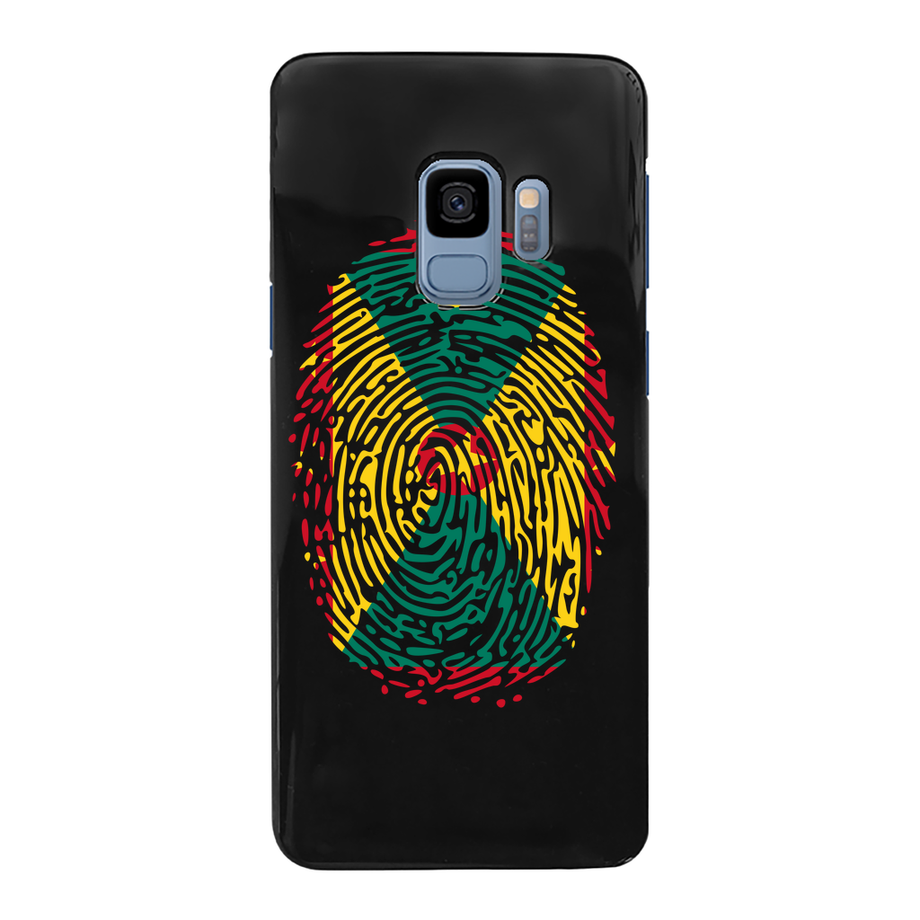 Grenada Fingerprint Back Printed Black Hard Phone Case