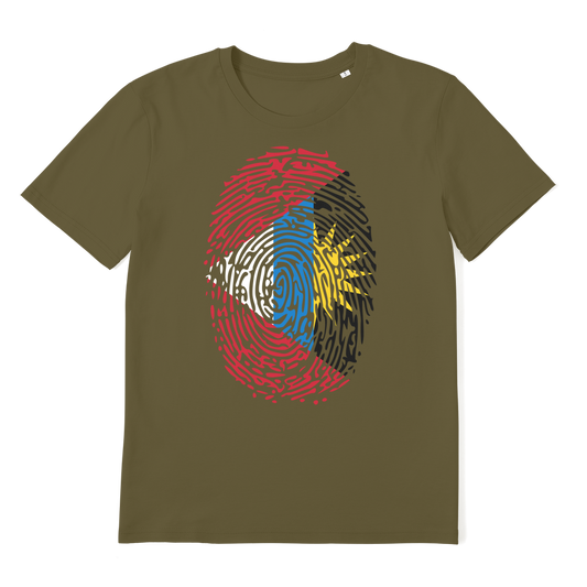 Antigua and Barbuda-Fingerprint Premium Organic Adult T-Shirt