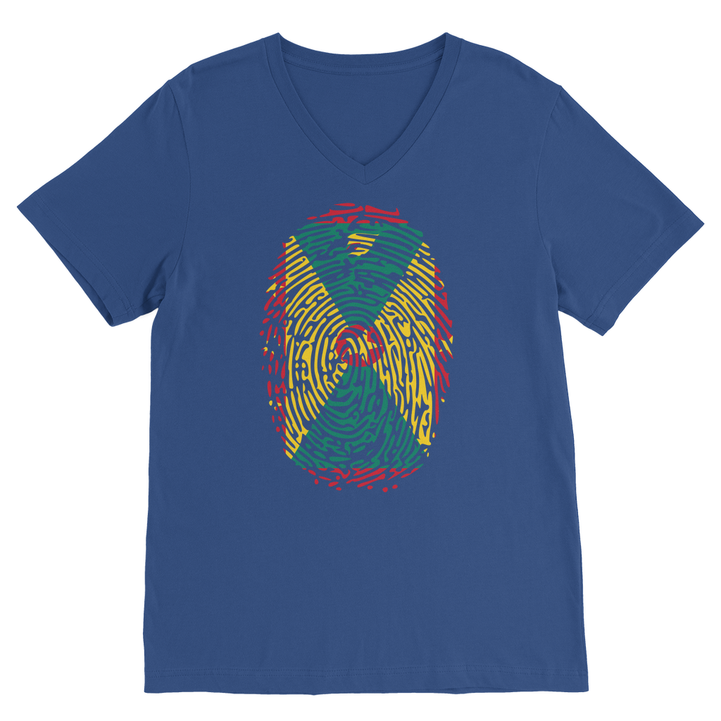 Grenada Fingerprint Classic V-Neck T-Shirt