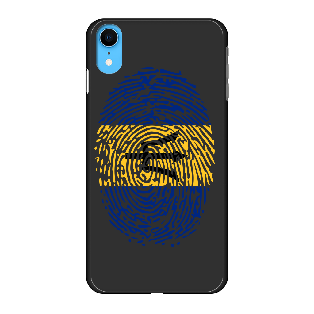 Barbados-Fingerprint Back Printed Black Hard Phone Case