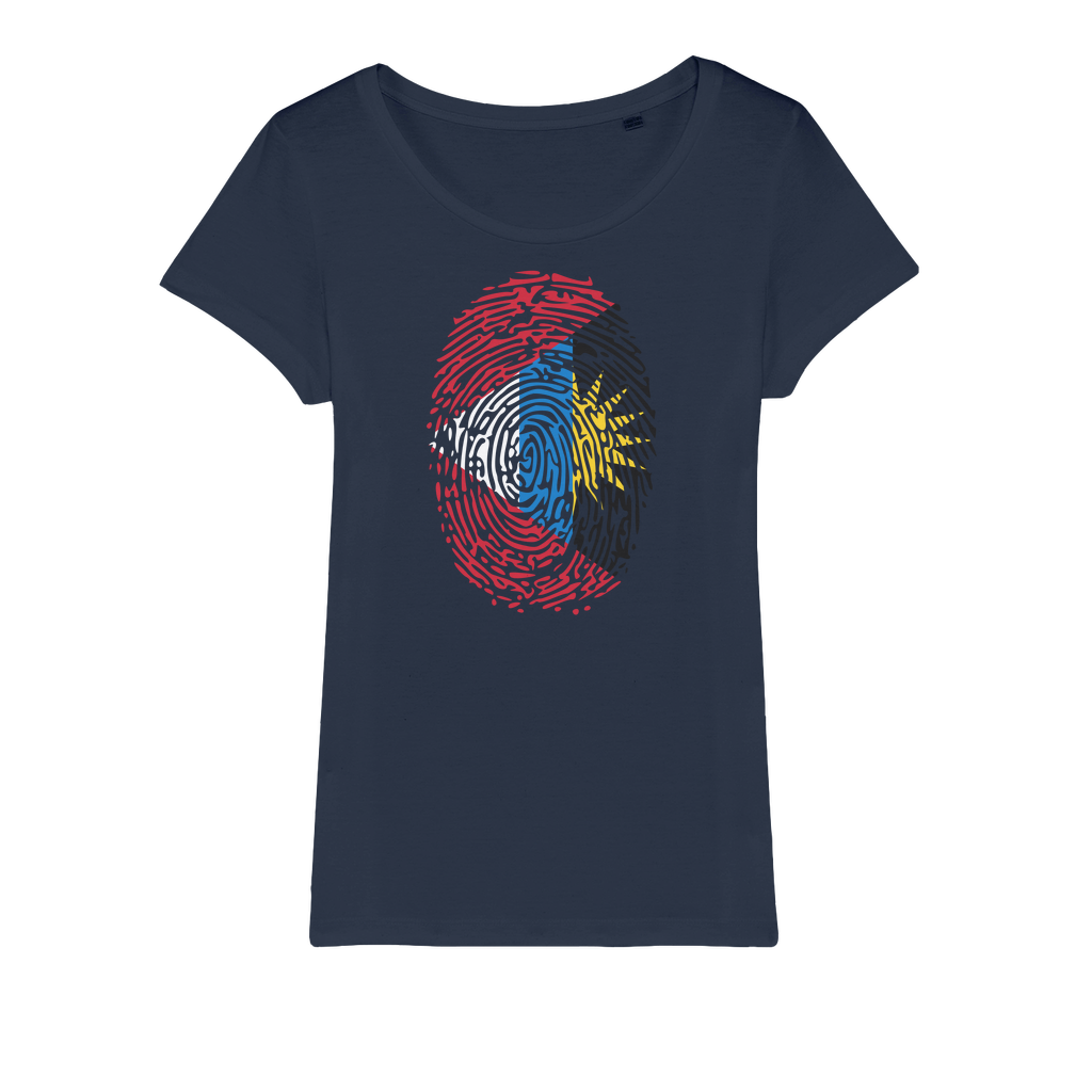 Antigua and Barbuda-Fingerprint Organic Jersey Womens T-Shirt