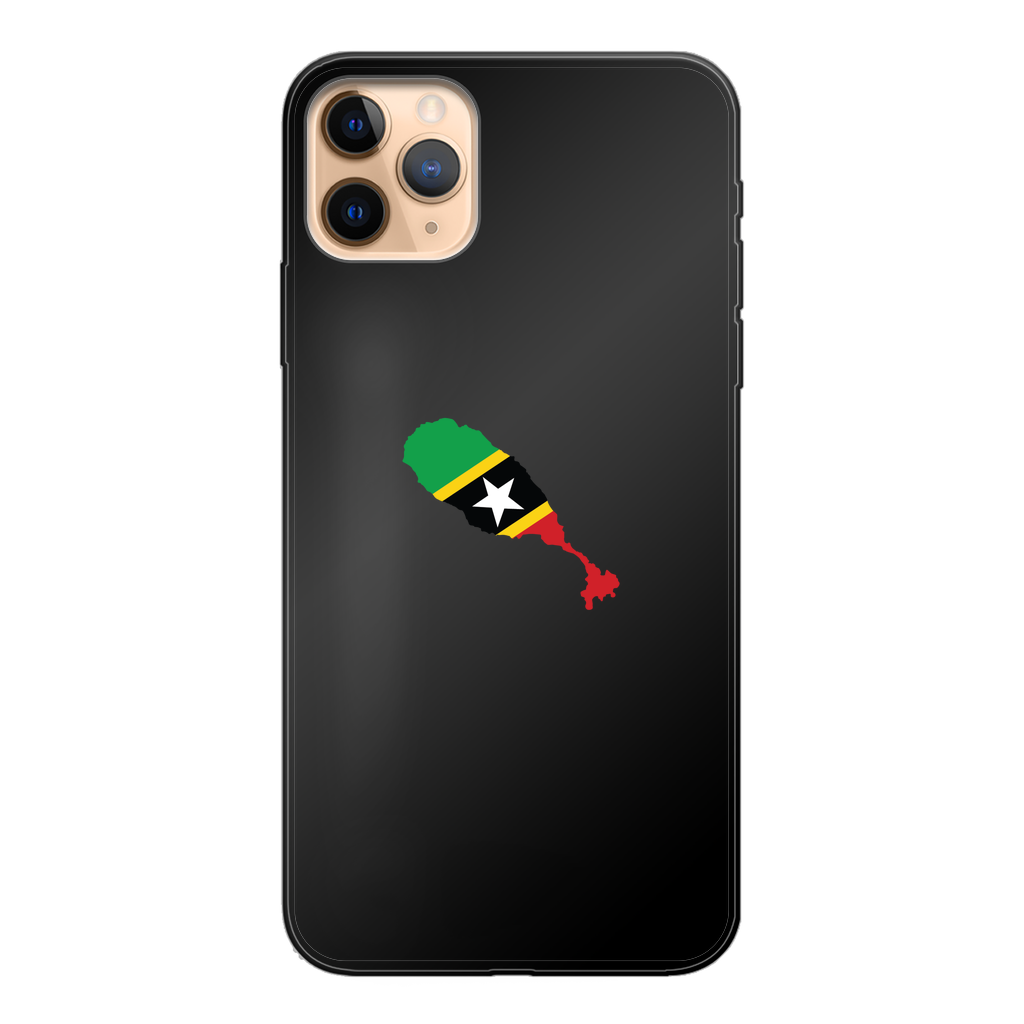 ST. KITTS & NEVIS Back Printed Black Soft Phone Case