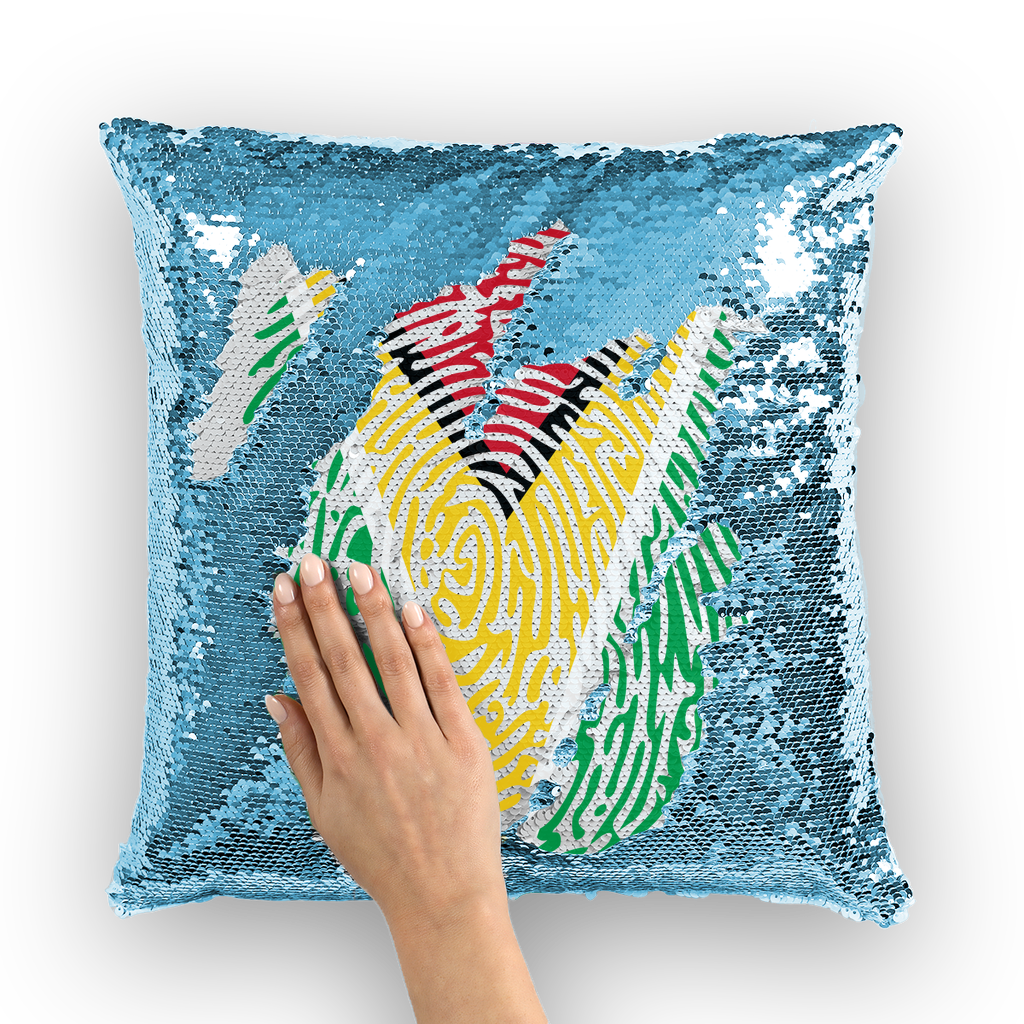 Guyana-Fingerprint Sequin Cushion Cover