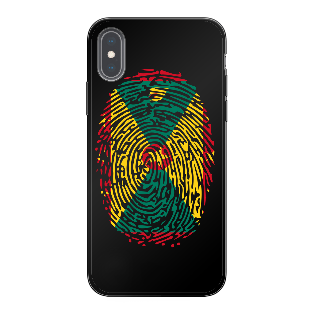 Grenada Fingerprint Back Printed Black Soft Phone Case