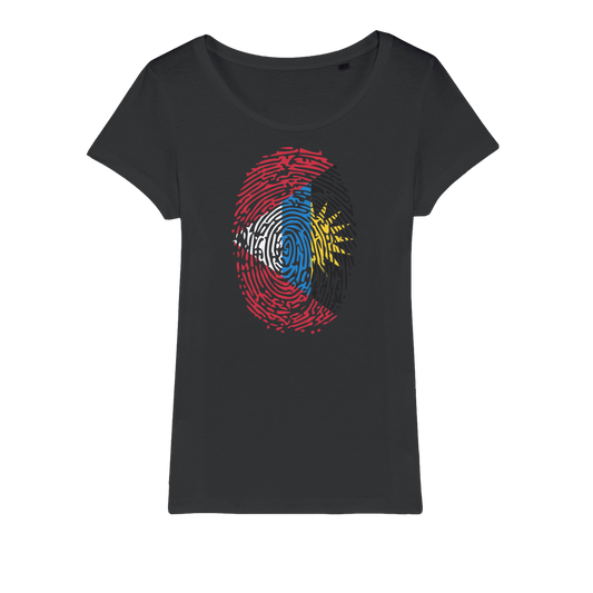 Antigua and Barbuda-Fingerprint Organic Jersey Womens T-Shirt