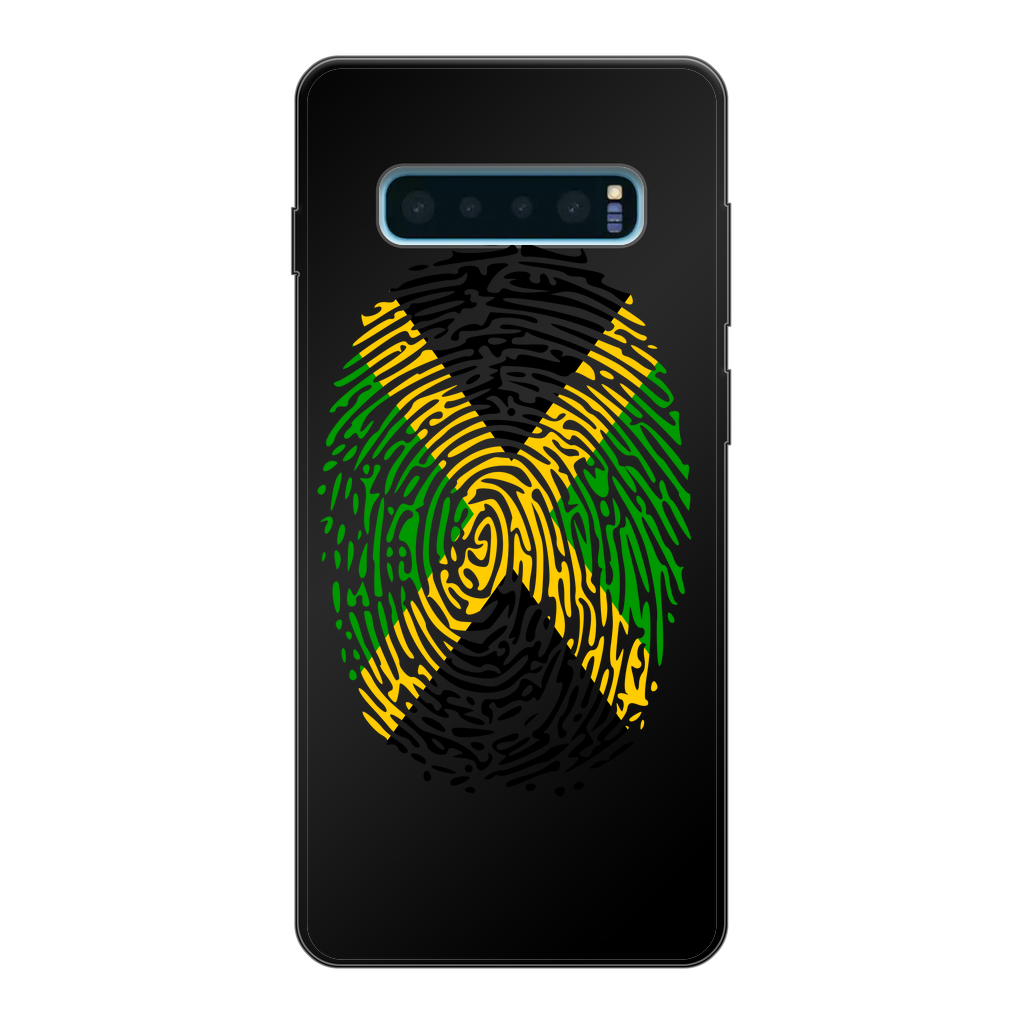 Jamaica-Fingerprint Back Printed Black Soft Phone Case