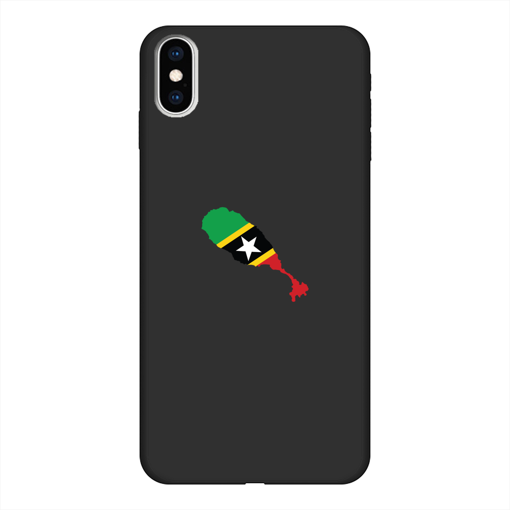 ST. KITTS & NEVIS Back Printed Black Soft Phone Case