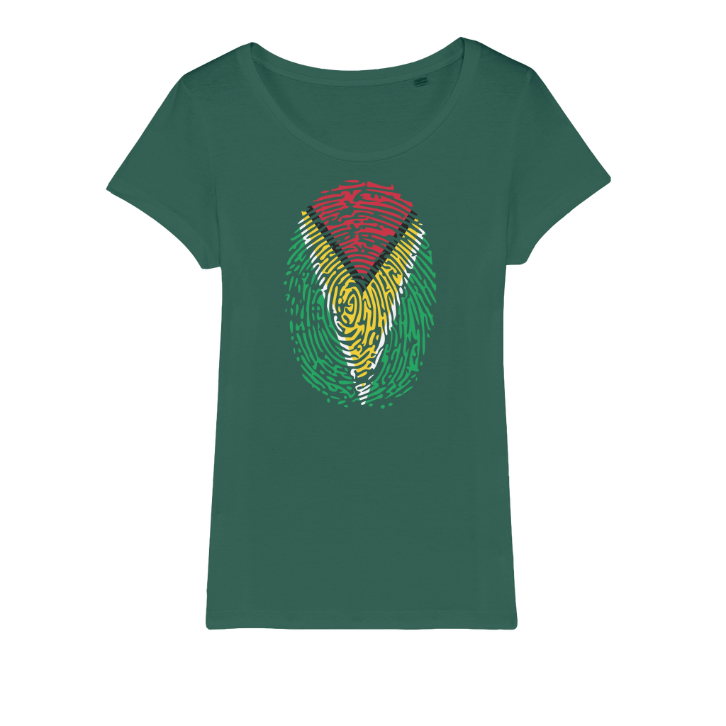 Guyana-Fingerprint Organic Jersey Womens T-Shirt